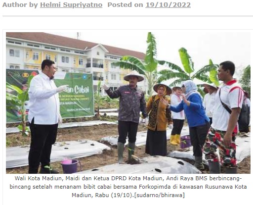 Wali Kota MadiunTanam Bibit Cabai hingga Bagikan Sembako ke Warga Rusunawa