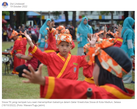 3.850 Siswa PAUD hingga SMP Adu Skill Kesenian di Depan Wali Kota Madiun