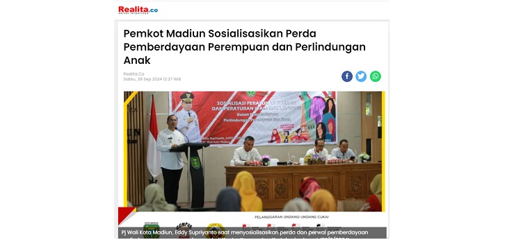 Pemkot Madiun Sosialisasikan Perda Pemberdayaan Perempuan dan Perlindungan Anak