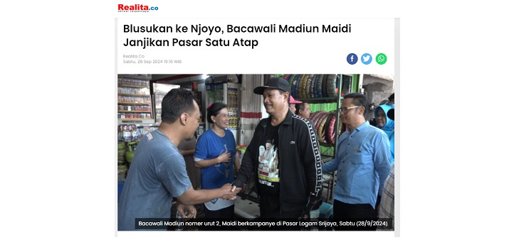Blusukan ke Njoyo, Bacawali Madiun Maidi Janjikan Pasar Satu Atap