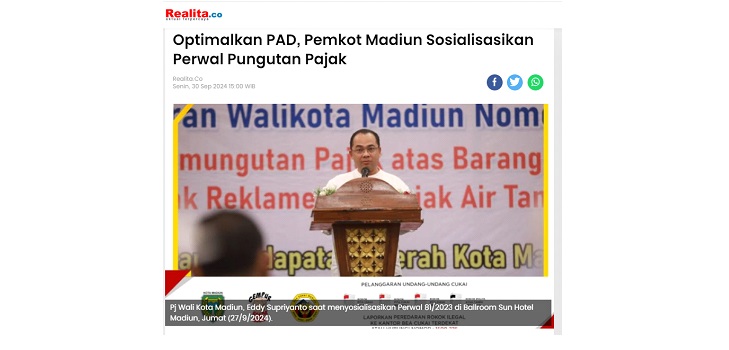 Optimalkan PAD, Pemkot Madiun Sosialisasikan Perwal Pungutan Pajak