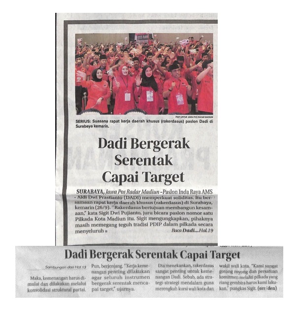 Dadi Bergerak Serentak Capai Target