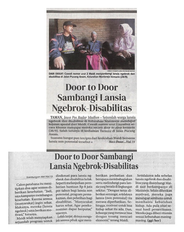 Door to Door Sambangi Lansia Ngebrok-Disabilitas