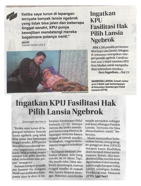 Ingatkan KPU Fasilitasi Hak Pilih Lansia Ngebrok