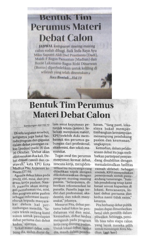 Bentuk Tim Perumus Materi Calon Debat