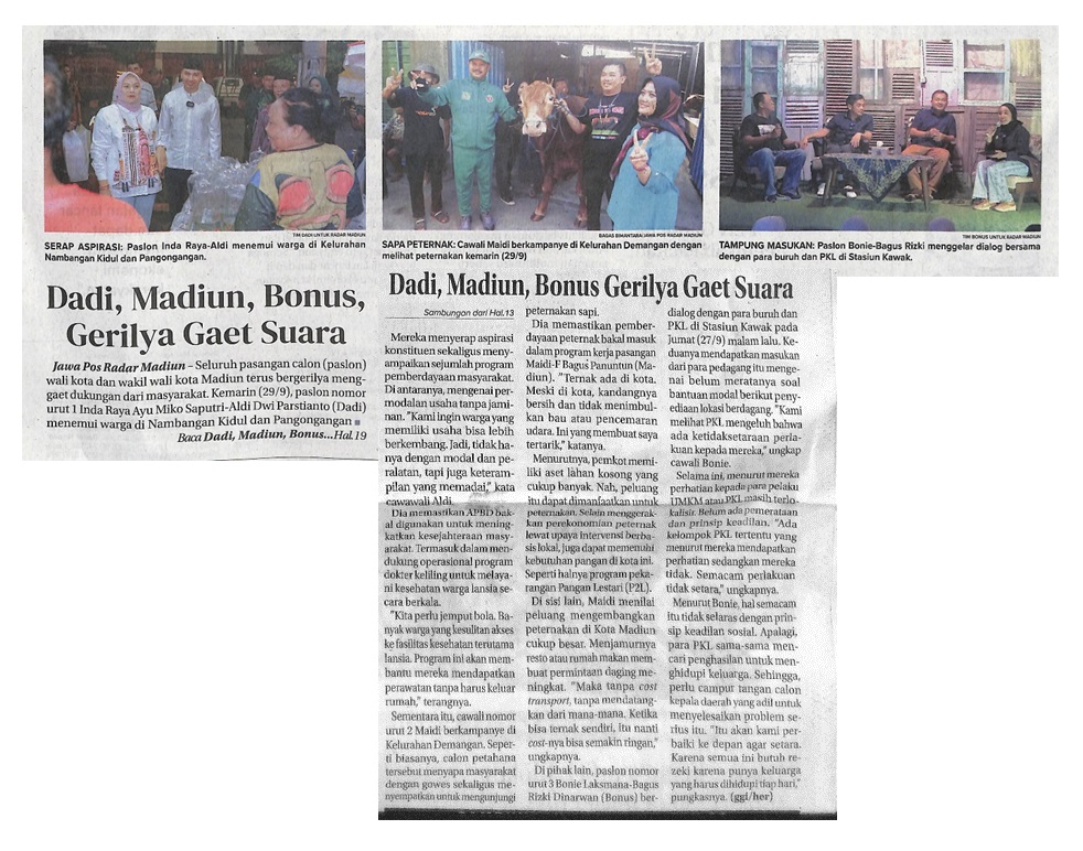 Dadi, Madiun, Bonus, Gerilya Gaet Suara