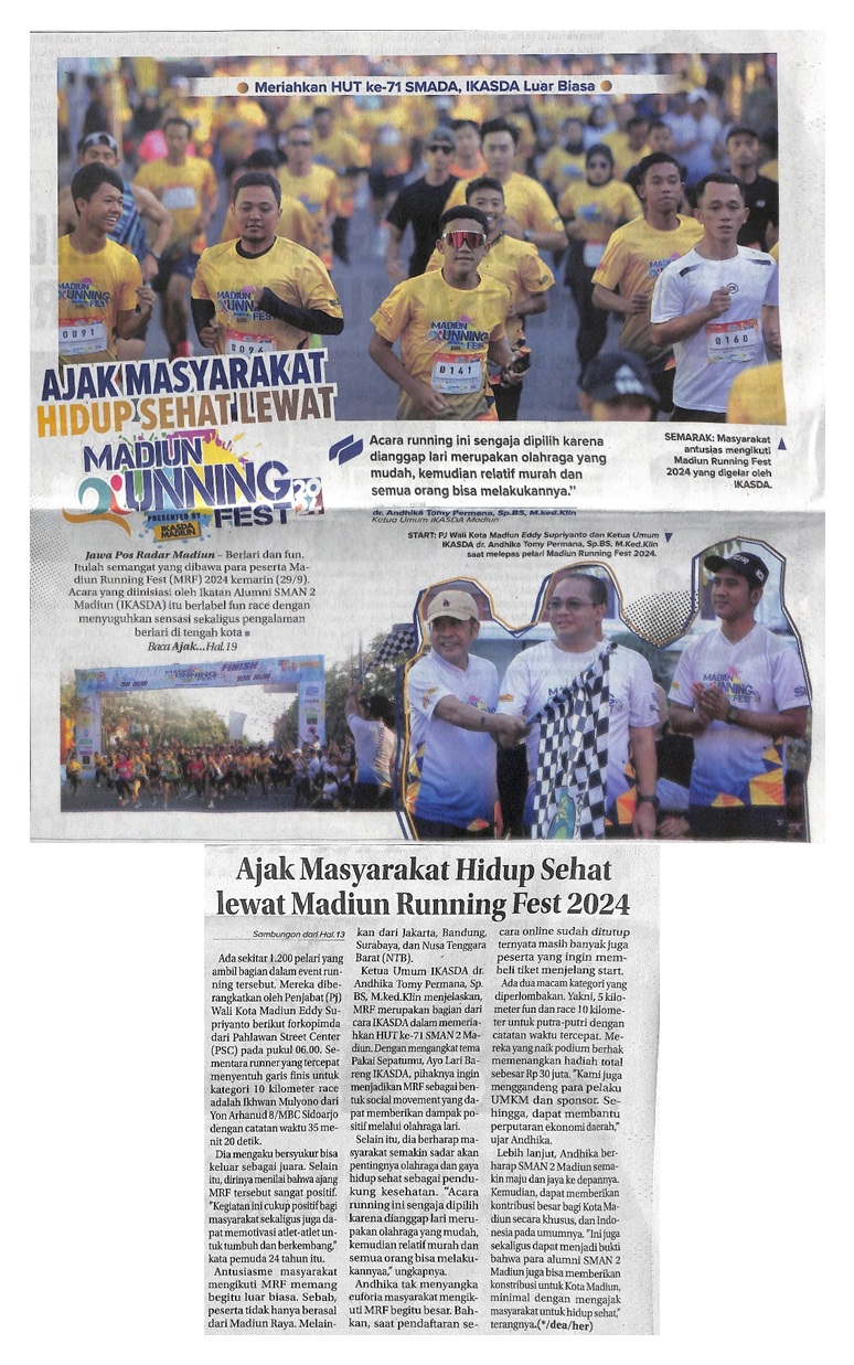 Ajak Masyarakat Hidup Sehat Lewat Madiun Running