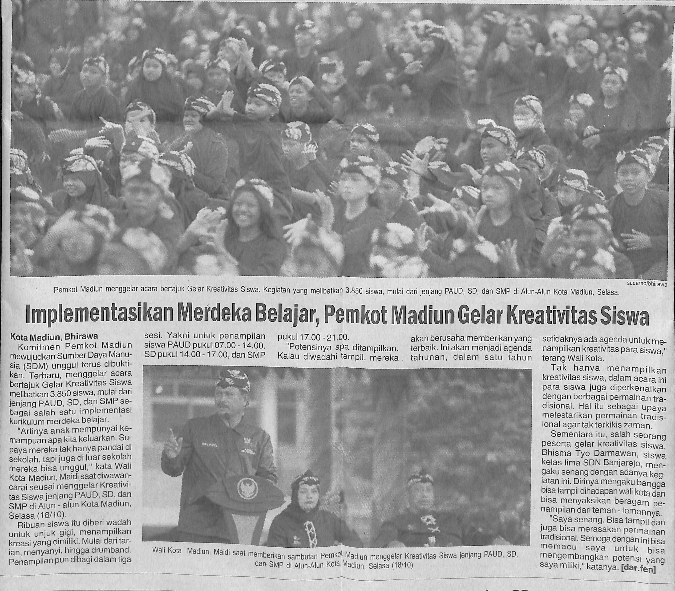Implementasikan Merdeka Belajar, Pemkot Madiun Gelar Kreativitas Siswa