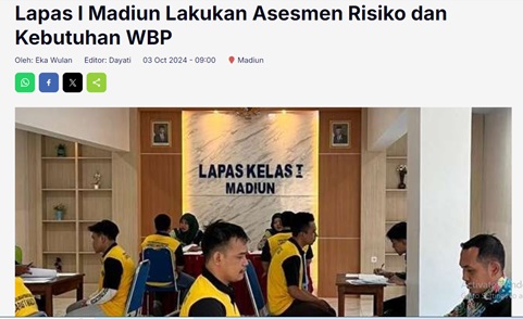 Lapas I Madiun Lakukan Asesmen Risiko dan Kebutuhan WBP