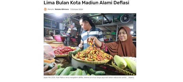 Lima Bulan Kota Madiun Alami Deflasi