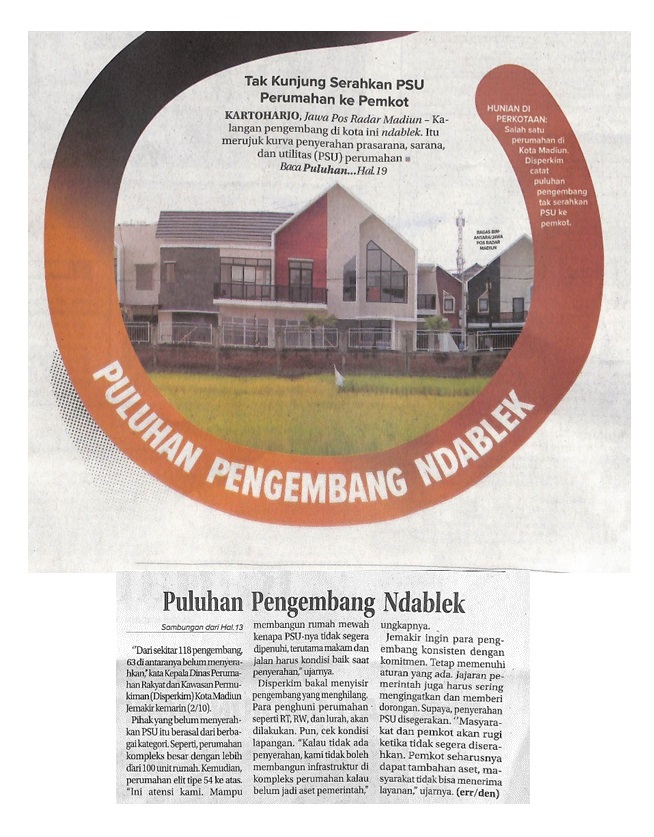 Puluhan Pengembang Dablek, Tak Kunjung Serahkan PSU perumahan ke Pemkot