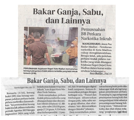 Bakar Ganja, Sabu, dan Lainnya