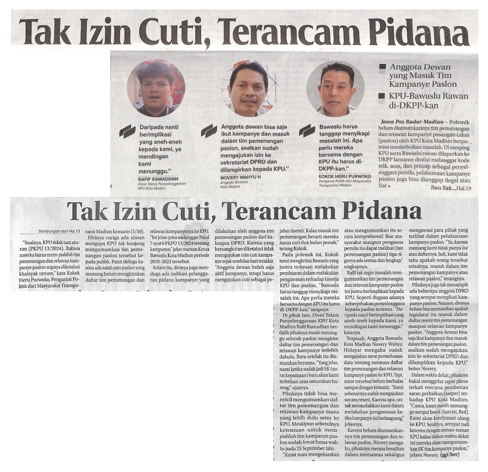 Tak Izin Cuti, Terancam Pidana