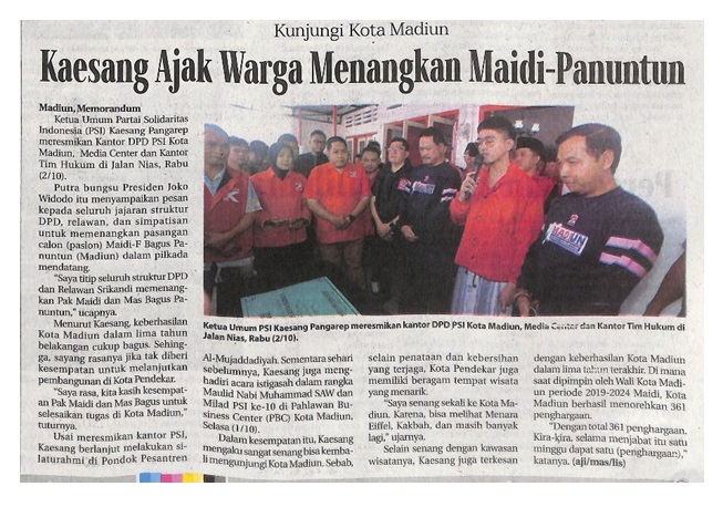 Kaesang Ajak Warga Menangkan Maidi-Panuntun
