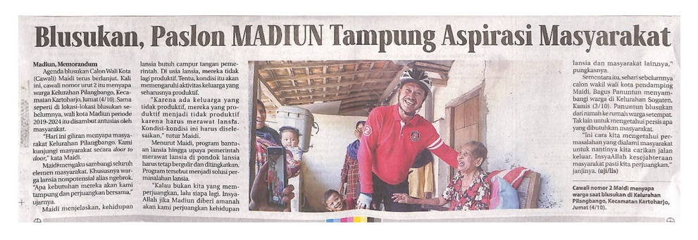 Blusukan, Paslon MADIUN Tampung Aspirasi Masyarakat