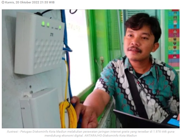 Pemkot Madiun tingkatkan layanan "wifi" gratis dukung ekonomi digital