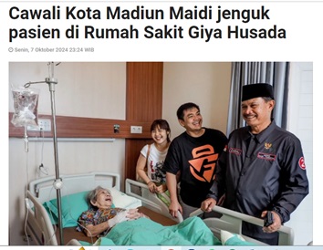 Cawali Kota Madiun Maidi jenguk pasien di Rumah Sakit Giya Husada