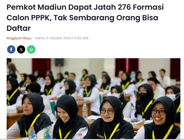Pemkot Madiun Dapat Jatah 276 Formasi Calon PPPK, Tak Sembarang Orang Bisa Daftar