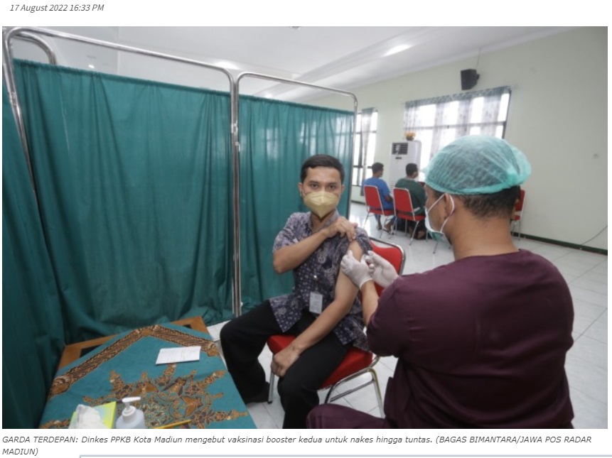 39,75 Persen Nakes di Kota Madiun Telah Disuntik Booster Kedua