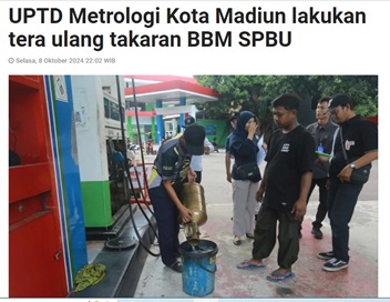 UPTD Metrologi Kota Madiun lakukan tera ulang takaran BBM SPBU