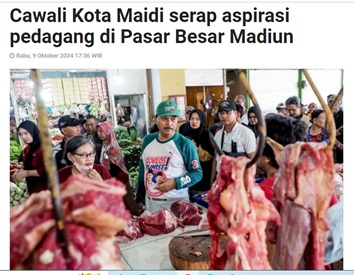 Cawali Kota Maidi serap aspirasi pedagang di Pasar Besar Madiun