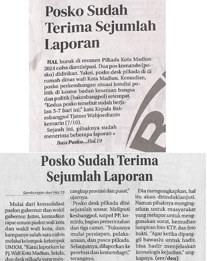 Posko Sudah Terima Sejumlah Laporan
