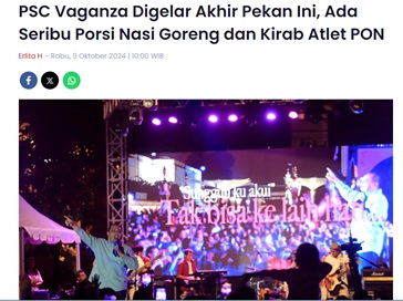 PSC Vaganza Digelar Akhir Pekan Ini, Ada Seribu Porsi Nasi Goreng dan Kirab Atlet PON