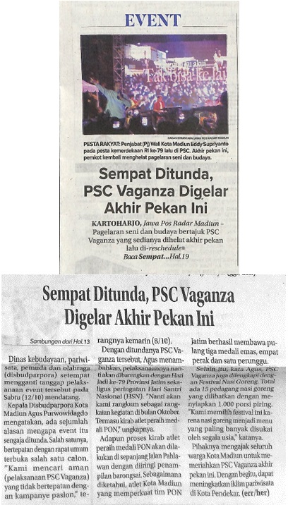 Sempat Ditunda, PSC Vaganza Digelar Akhir Pekan Ini