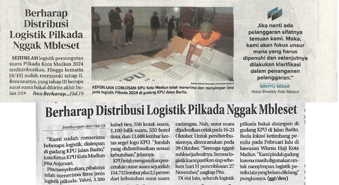 Berharap Distribusi Logistik Pilkada Nggak Mbleset