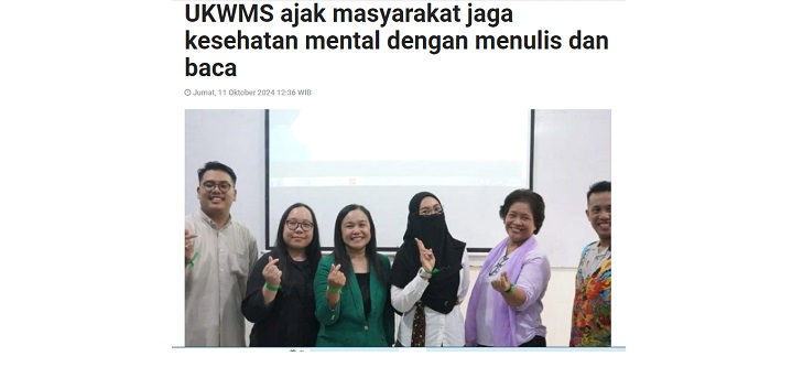 UKWMS ajak masyarakat jaga kesehatan mental dengan menulis dan baca