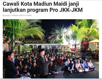 Cawali Kota Madiun Maidi janji lanjutkan program Pro JKK-JKM