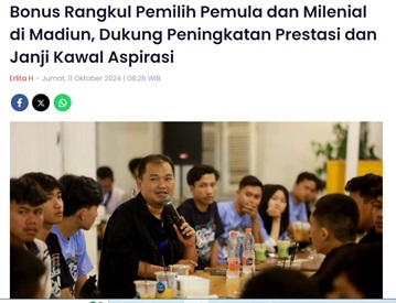 Bonus Rangkul Pemilih Pemula dan Milenial di Madiun, Dukung Peningkatan Prestasi dan Janji Kawal Aspirasi