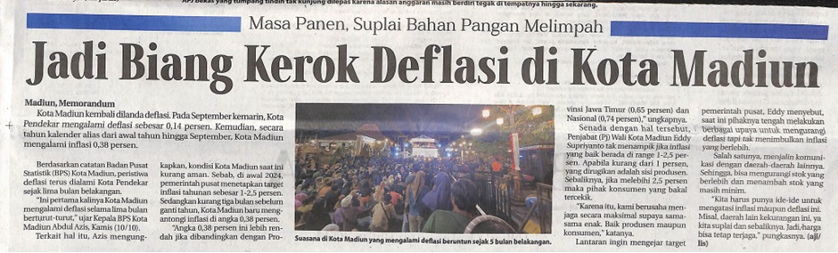 Jadi Biang Kerok Deflasi di Kota Madiun