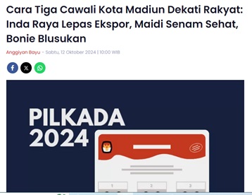 Cara Tiga Cawali Kota Madiun Dekati Rakyat: Inda Raya Lepas Ekspor, Maidi Senam Sehat, Bonie Blusukan