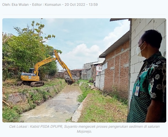 Antisipasi Banjir, DPUPR Lakukan Normalisasi di Saluran Mojorejo