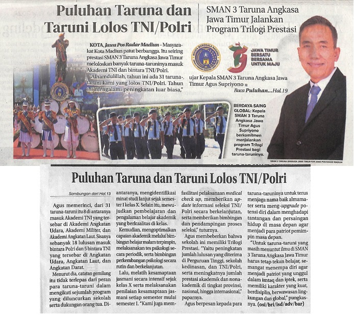 Puluhan Taruna dan Taruni Lolos TNI/Polri