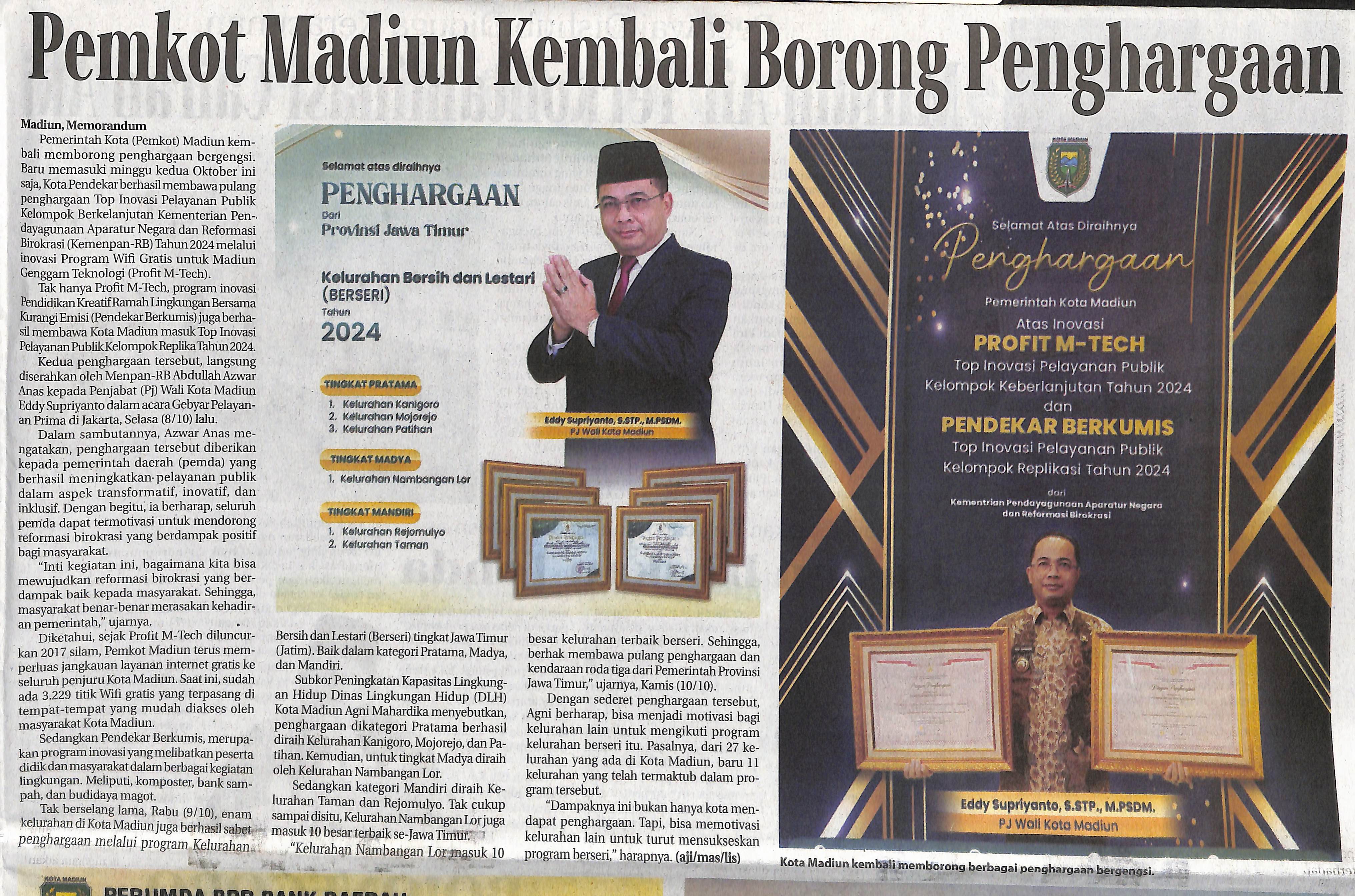Pemkot Madiun Kembali Borong Penghargaan