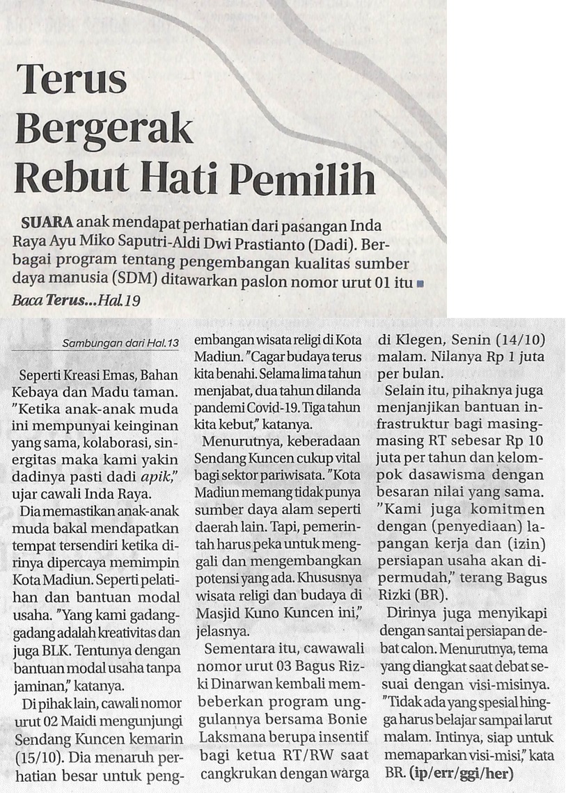 Terus Bergerak Rebut Hati Pemilih