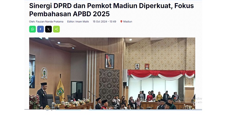 Sinergi DPRD dan Pemkot Madiun Diperkuat, Fokus Pembahasan APBD 2025