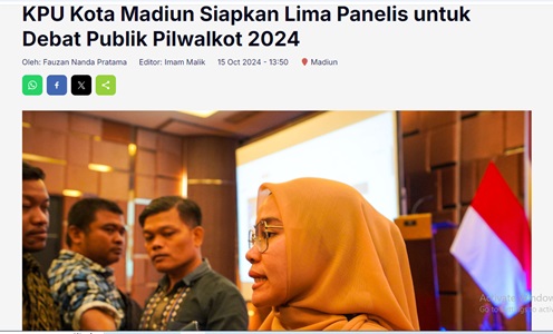 KPU Kota Madiun Siapkan Lima Panelis untuk Debat Publik Pilwalkot 2024