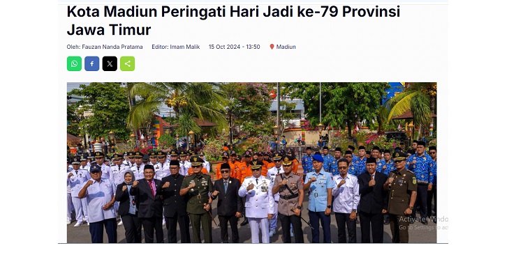 Kota Madiun Peringati Hari Jadi ke-79 Provinsi Jawa Timur