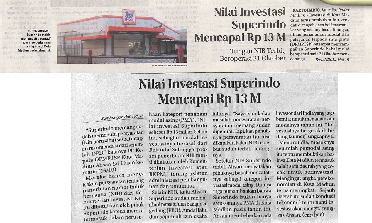 Nilai Investasi Superindo Mencapai Rp 13 M