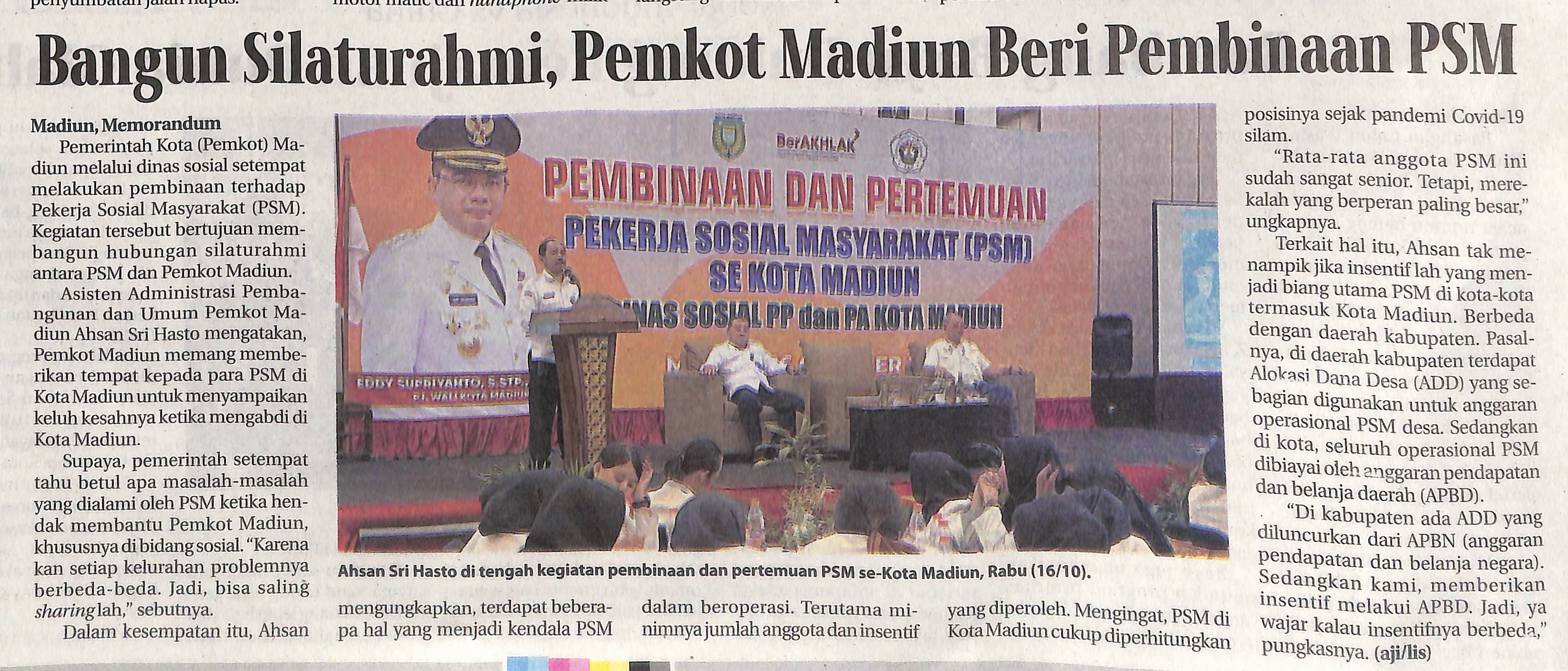 Bangun Silaturahmi, Pemkot Madiun Beri Pembinaan PSM