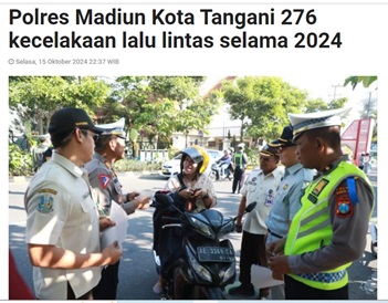Polres Madiun Kota Tangani 276 kecelakaan lalu lintas selama 2024