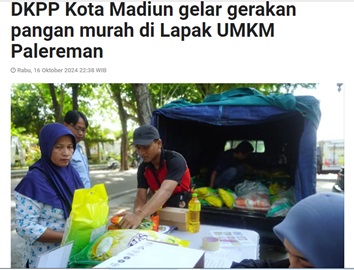 DKPP Kota Madiun gelar gerakan pangan murah di Lapak UMKM Palereman