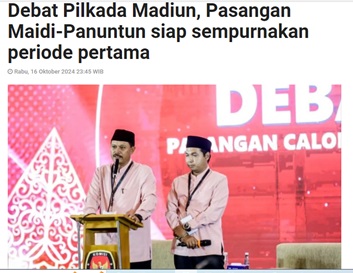 Debat Pilkada Madiun, Pasangan Maidi-Panuntun siap sempurnakan periode pertama