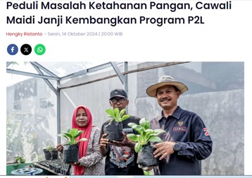 Peduli Masalah Ketahanan Pangan, Cawali Maidi Janji Kembangkan Program P2L