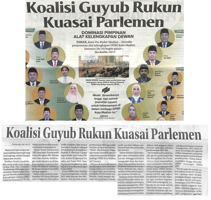 Koalisi Guyub Rukun Kuasai Parlemen