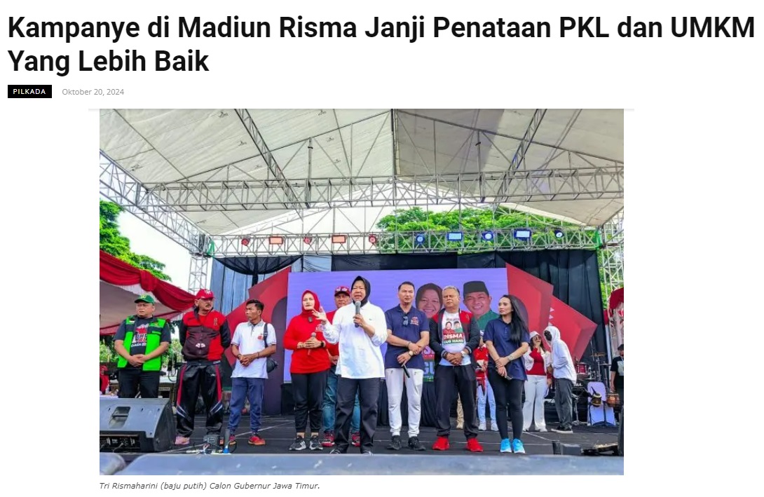 Kampanye di Madiun Risma Janji Penataan PKL dan UMKM Yang Lebih Baik