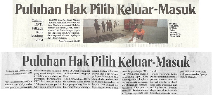 Puluhan Hak Pilih Keluar-Masuk